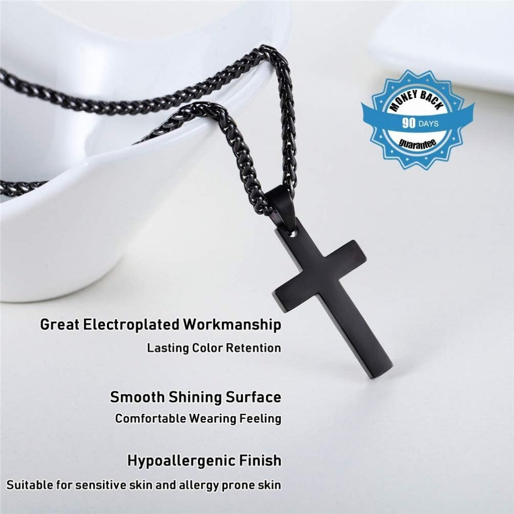 PROSTEEL 316L Stainless Steel Religious Cross Pendant Amulet Necklace for Men Women