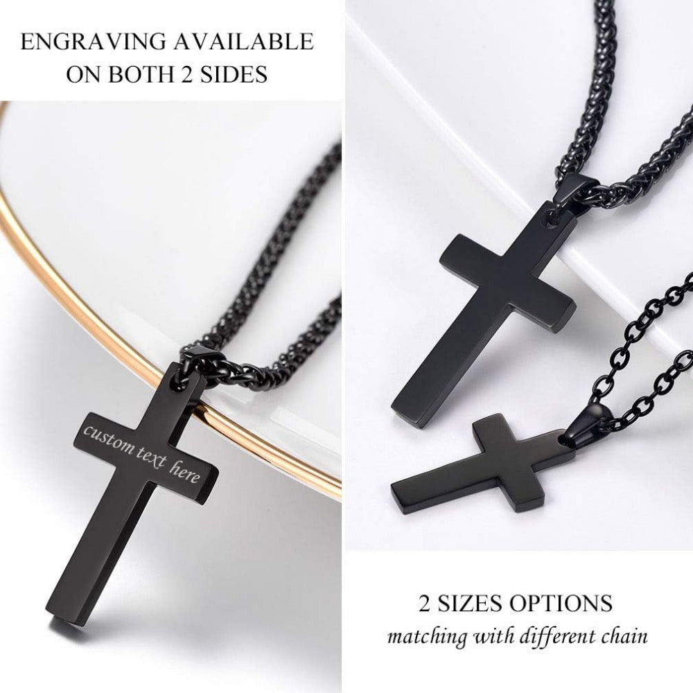 PROSTEEL 316L Stainless Steel Religious Cross Pendant Amulet Necklace for Men Women