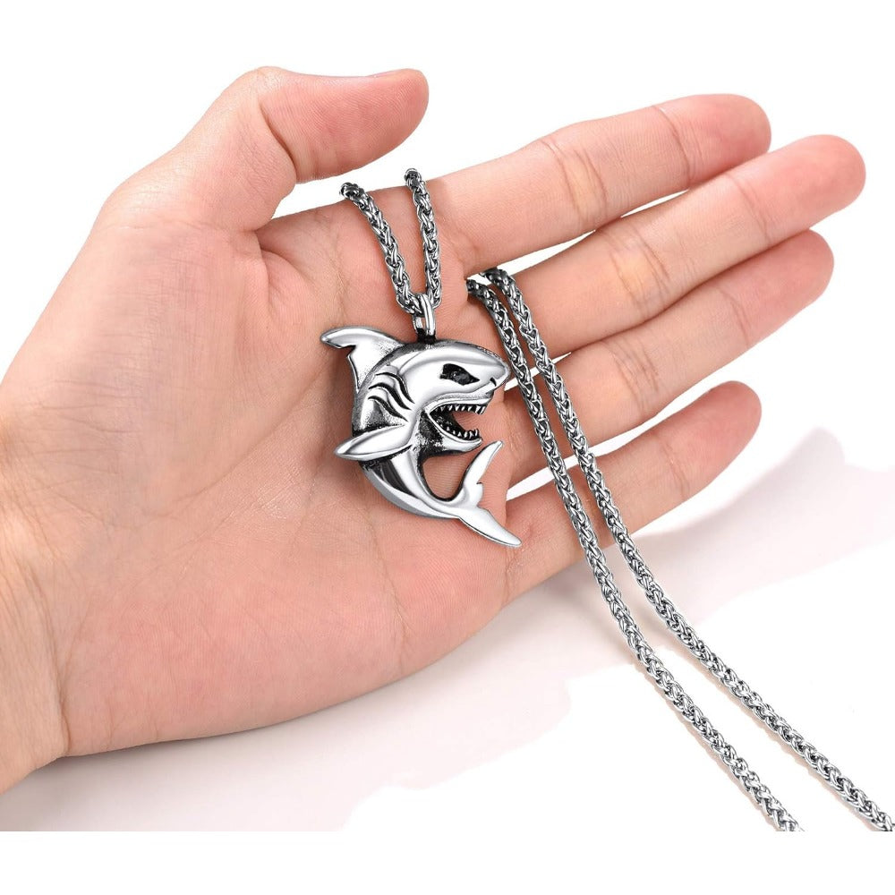 PROSTEEL Stainless Steel Animal Punk Rock Shark Adjustable Necklace for Men Women