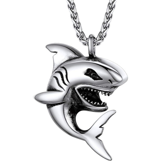 PROSTEEL Stainless Steel Animal Punk Rock Shark Adjustable Necklace for Men Women