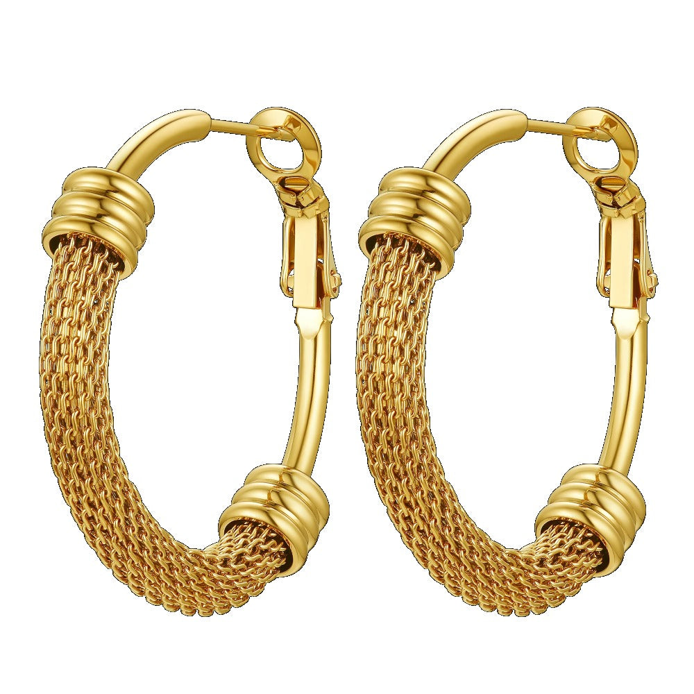 PROSTEEL Gold Plated Hoop Hinged Earrings for Women Hypoallergenic Stainless Steel