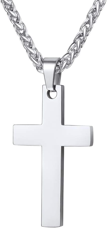 PROSTEEL 316L Stainless Steel Religious Cross Pendant Amulet Necklace for Men Women