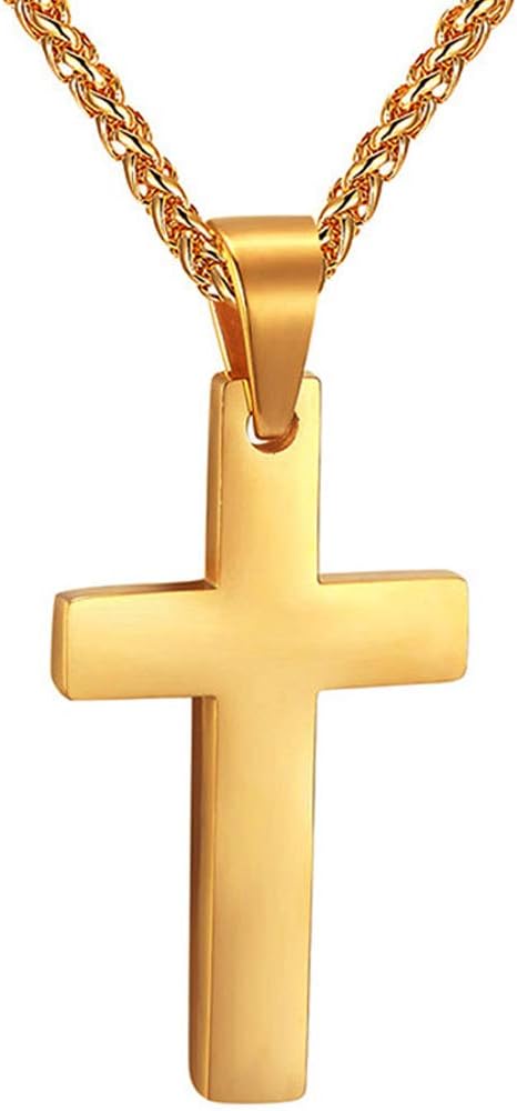 PROSTEEL 316L Stainless Steel Religious Cross Pendant Amulet Necklace for Men Women