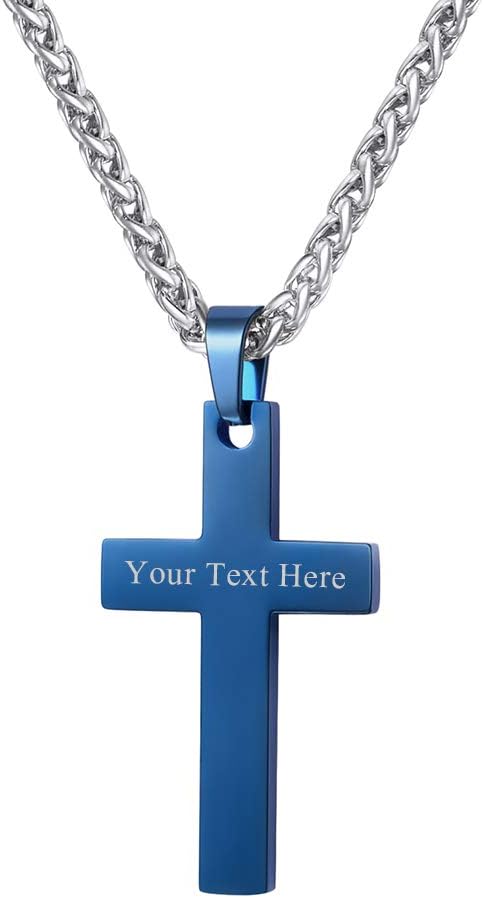 PROSTEEL 316L Stainless Steel Religious Cross Pendant Amulet Necklace for Men Women