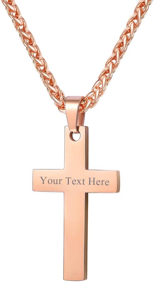 PROSTEEL 316L Stainless Steel Religious Cross Pendant Amulet Necklace for Men Women