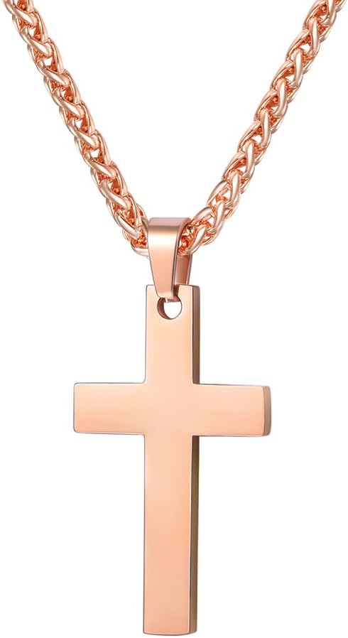 PROSTEEL 316L Stainless Steel Religious Cross Pendant Amulet Necklace for Men Women