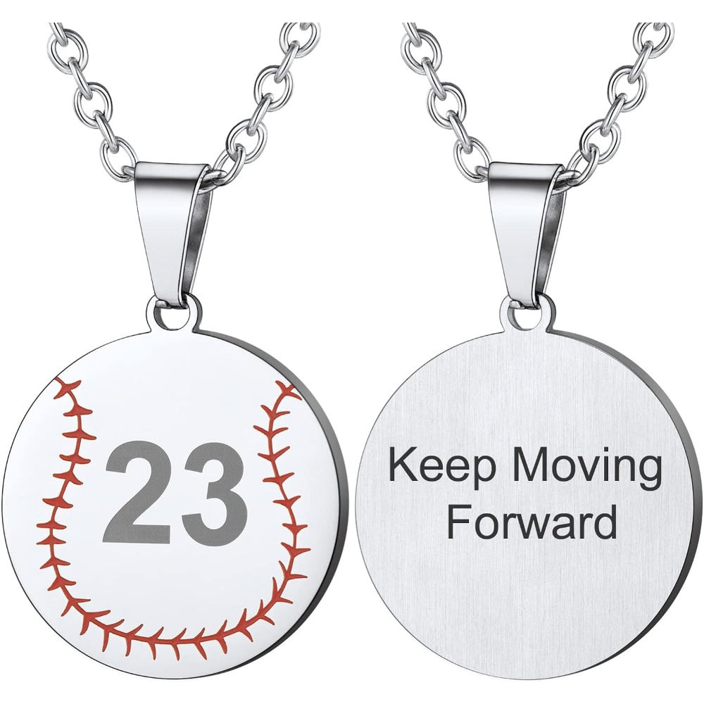 PROSTEEL Baseball Medal Sports Engravable Stainless Steel Softball Customized Pendant Necklaces For Men