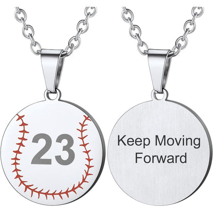 PROSTEEL Baseball Medal Sports Engravable Stainless Steel Softball Customized Pendant Necklaces For Men