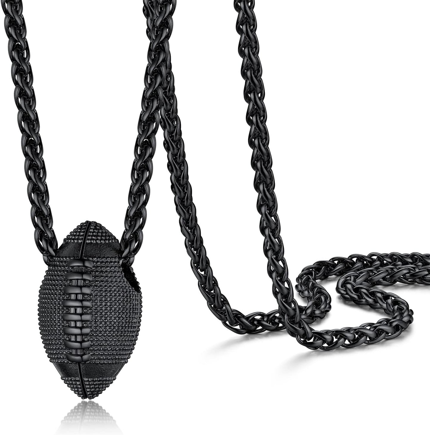 PROSTEEL 316L Stainless Steel 3D Football Cool Necklaces for Men Women Sports Jewelry