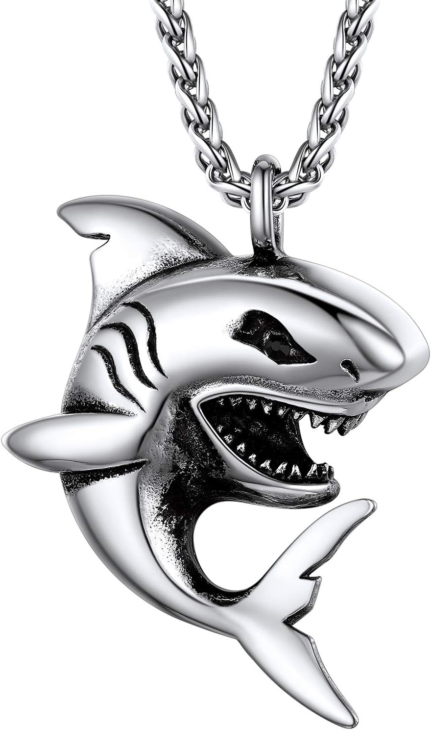 PROSTEEL Stainless Steel Animal Punk Rock Shark Adjustable Necklace for Men Women