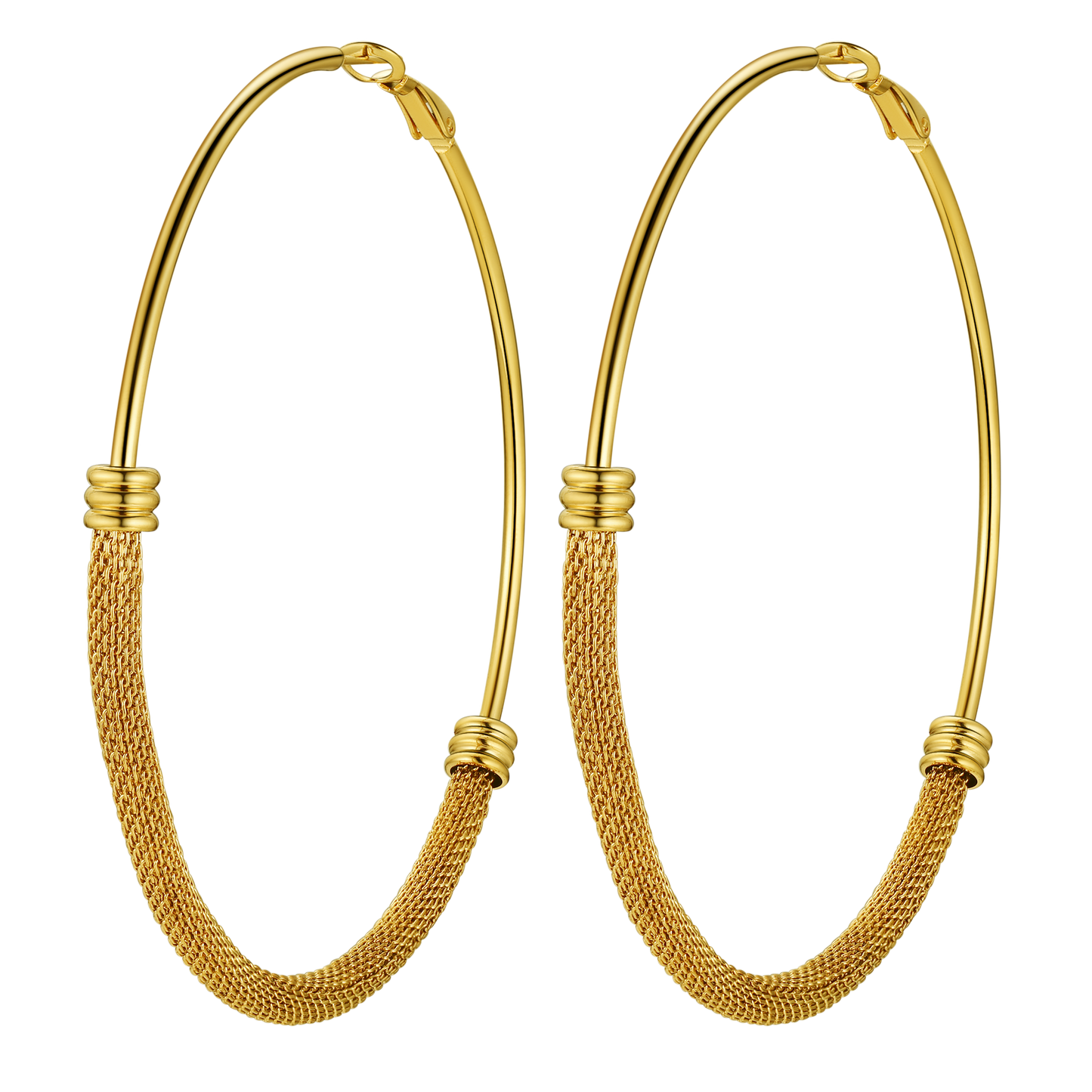 PROSTEEL Gold Plated Hoop Hinged Earrings for Women Hypoallergenic Stainless Steel