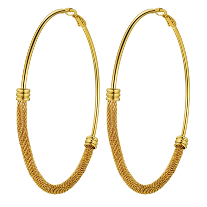PROSTEEL Gold Plated Hoop Hinged Earrings for Women Hypoallergenic Stainless Steel
