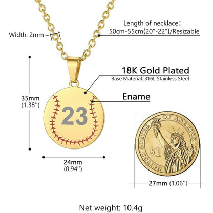 PROSTEEL Baseball Medal Sports Engravable Stainless Steel Softball Customized Pendant Necklaces For Men