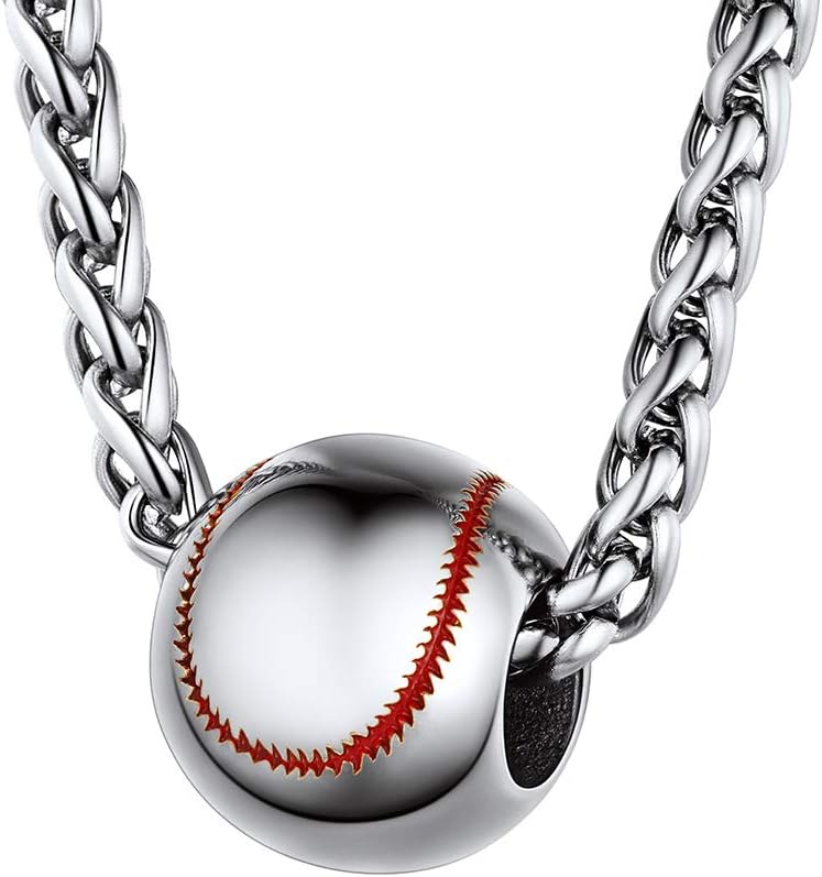 PROSTEEL Baseball Sports Stainless Steel Softball Pendant Necklaces For Men